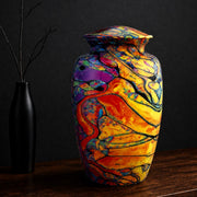 SOULURNS Vibrant Tie-Dye Artistic Cremation Urn – Colorful Modern Memorial Urn for Adult Human Ashes